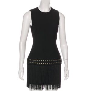 Elizabeth and James Fringe Trimmed Mini-dress